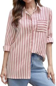 Stripe Shirt (Option: Brown-XL)