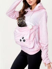 Women's Cute Casual Cat Claw Hoodie, Hairball Drawstring Sweatshirt (Option: M)