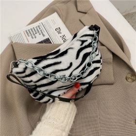 Leopard Pattern Plush Bag Personality Diagonal Women Bag Chain Bag Bag Shoulder (Option: Zebra pattern)