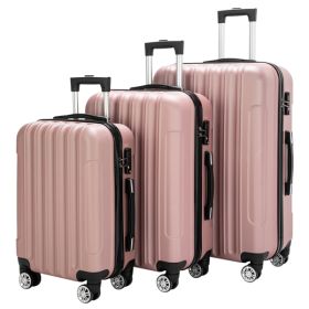 Vertical 3-in-1 Spinner Wheel With Handle Trolley Box 20in 24in 28in ABS Aluminum Alloy Trolley Fashion Color - Rose Gold (Option: Rose gold)