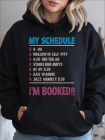 Unique1pc Women'S Casual Hooded Sweatshirt With Geometric Merry Christmas Print, Long-Sleeve  For All Seasons, Loose Fit Hoodie Beautiful Style B (Option: Black-S)