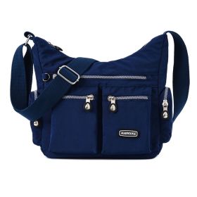 Women Shoulder Bags Multiple Pockets Waterproof Crossbody Bags (Color: Dark Blue)