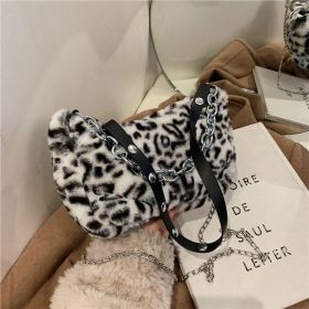 Leopard Pattern Plush Bag Personality Diagonal Women Bag Chain Bag Bag Shoulder (Option: Leopard)