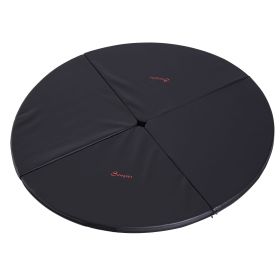 2T X 5W Foldable Dance Pole Crash Mat, Portable Round Pole Dance Mat, Lightweight And Foldable, Black (Color: Black)