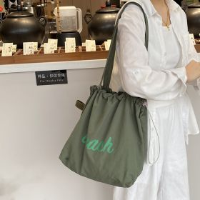 Canvas Bag Large Capacity Women's Shoulder Bag (Option: Beach Army Green)