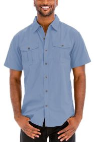 Weiv Two Chest Pocket Button Down Shirt (Color: SAND, size: M)
