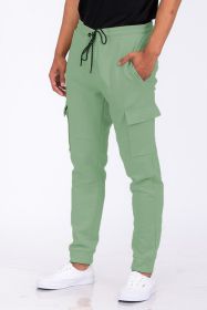 Cotton Blend Jogger Sweats (Color: Green, size: M)