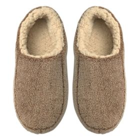 Sherpa Tan - Men's Cozy Sherpa House Slippers (Color: Blue, size: M)