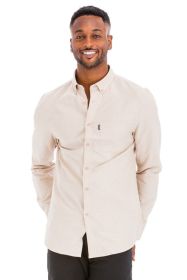 Weiv Men's Casual Long Sleeve Shirts (Color: SAND, size: M)