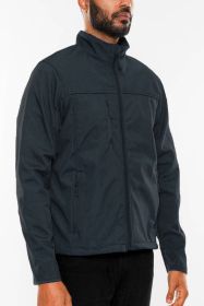 Mens Solid Soft Shell Storm Tech Jacket Coat (Color: NAVY, size: M)