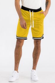 Solid Athletic Basketball Sports Shorts (Color: Yellow, size: S)