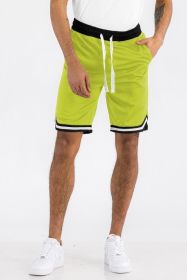 Solid Athletic Basketball Sports Shorts (Color: LIME, size: S)