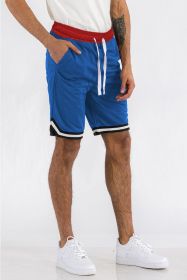 Solid Athletic Basketball Sports Shorts (Color: ROYAL, size: M)