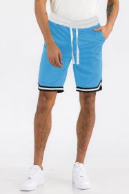 Solid Athletic Basketball Sports Shorts (Color: AQUA, size: L)