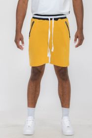 Weiv Mens French Terry Sweat Short (Color: Yellow, size: 3XL)