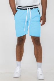 Weiv Mens French Terry Sweat Short (Color: LIGHT BLUE, size: 3XL)