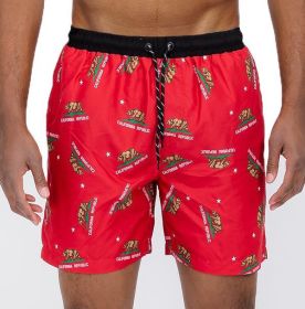 All Cali Swim Shorts (Color: Red, size: XL)