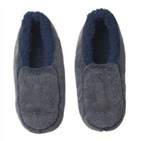 Sherpa Blue - Men's Cozy Sherpa House Slippers (Color: Blue, size: L)