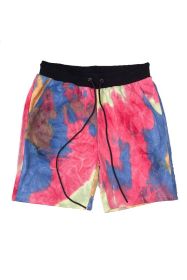Weiv Mens Tye Dye Sweat Shorts (Color: BLUE PINK, size: M)
