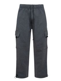 Heavyweight Fleece Cargo Pants (Color: Charcoal, size: 2XL)