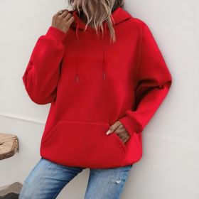 Women's Loose And Fashionable Casual Hoodie (Option: Red-4XL)