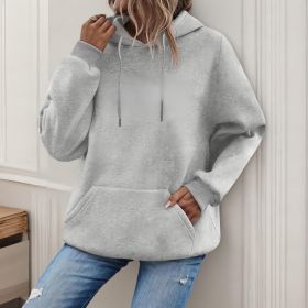 Women's Loose And Fashionable Casual Hoodie (Option: Grey-4XL)